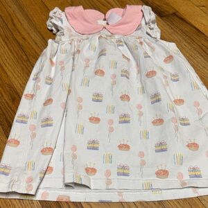 Pink and White Kids Casual Dress